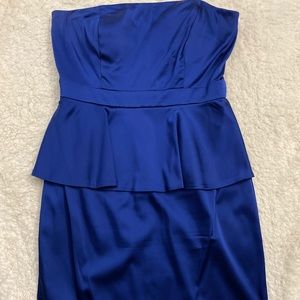 Calvin Klein strapless royal blue dress